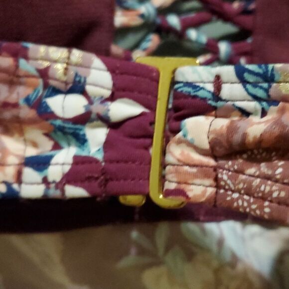 Ambrielle  Bandeau Bikini Swimsuit Top Floral - Picture 3 of 5